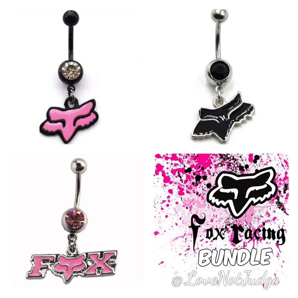 NWT FOX RACING BELLY BUTTON NAVEL RING BUNDLE OF 3